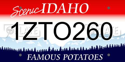 1ZTO260 Idaho License Plate