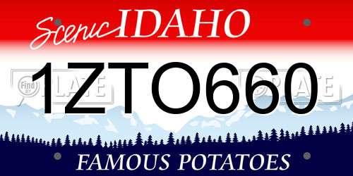 1ZTO660 Idaho License Plate