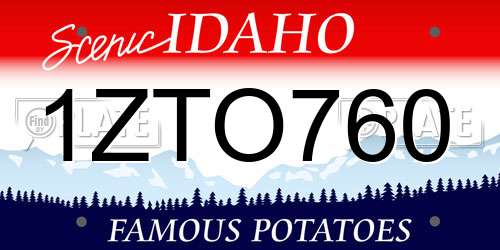 1ZTO760 Idaho License Plate
