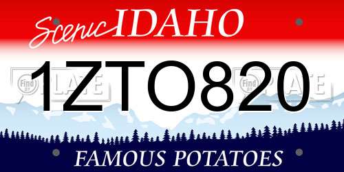 1ZTO820 Idaho License Plate
