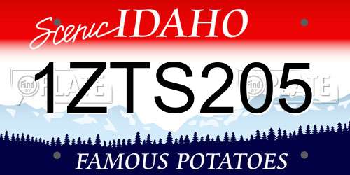1ZTS205 Idaho License Plate