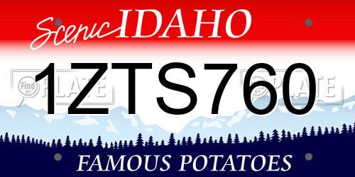 1ZTS760 Idaho License Plate