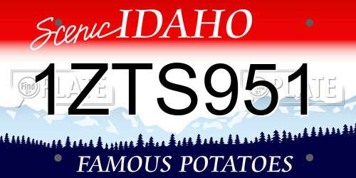 1ZTS951 Idaho License Plate