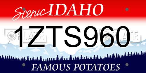 1ZTS960 Idaho License Plate