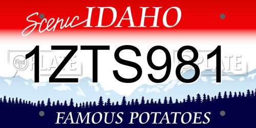 1ZTS981 Idaho License Plate