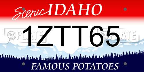 1ZTT65 Idaho License Plate