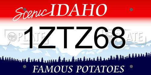 1ZTZ68 Idaho License Plate
