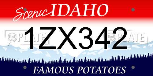1ZX342 Idaho License Plate