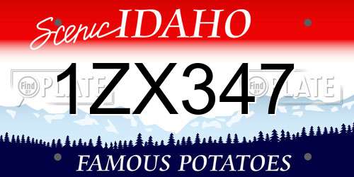 1ZX347 Idaho License Plate