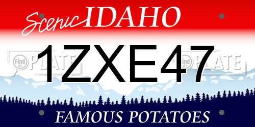 1ZXE47 Idaho License Plate
