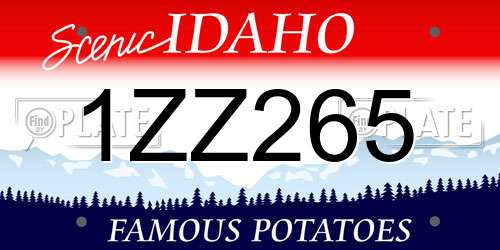 1ZZ265 Idaho License Plate