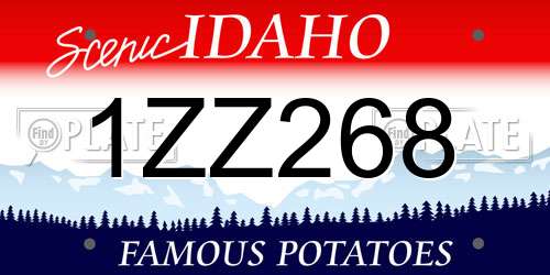 1ZZ268 Idaho License Plate