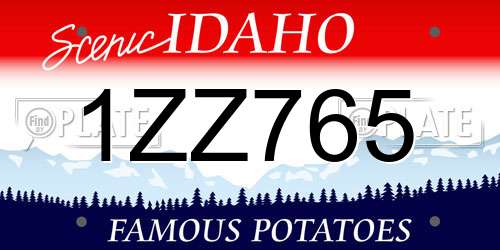 1ZZ765 Idaho License Plate