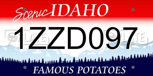 1ZZD097 Idaho License Plate