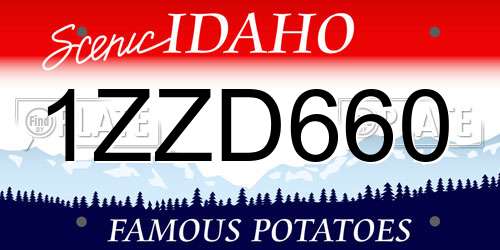 1ZZD660 Idaho License Plate