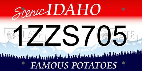 1ZZS705 Idaho License Plate
