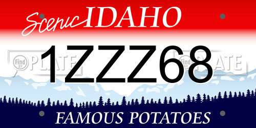 1ZZZ68 Idaho License Plate