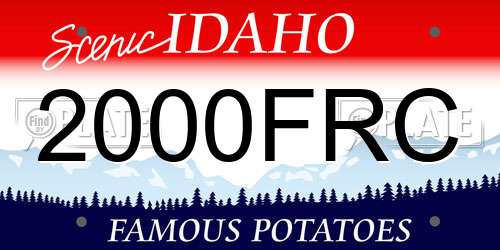 2000FRC Idaho License Plate