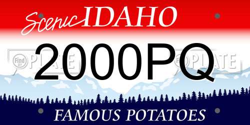 2000PQ Idaho License Plate