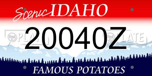 20040Z Idaho License Plate