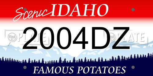 2004DZ Idaho License Plate