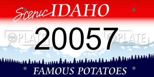 20057 Idaho License Plate