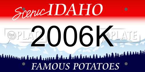 2006K Idaho License Plate