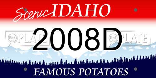 2008D Idaho License Plate