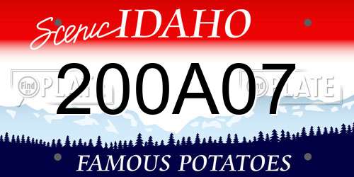 200A07 Idaho License Plate