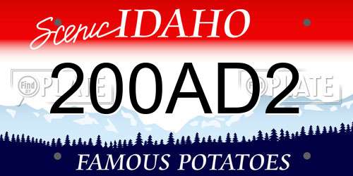 200AD2 Idaho License Plate