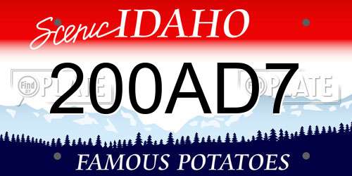 200AD7 Idaho License Plate
