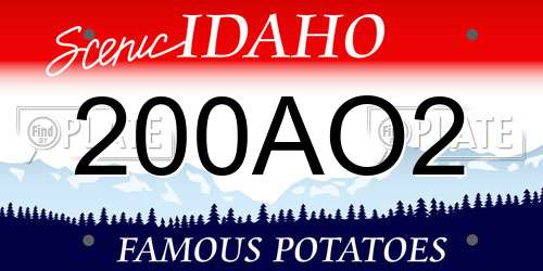 200AO2 Idaho License Plate