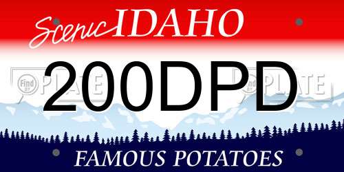 200DPD Idaho License Plate