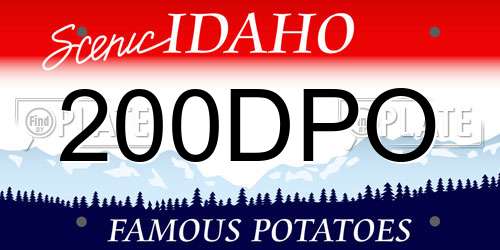200DPO Idaho License Plate