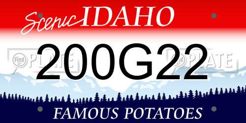 200G22 Idaho License Plate