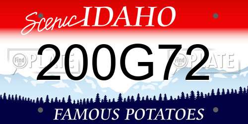 200G72 Idaho License Plate