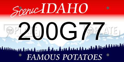200G77 Idaho License Plate