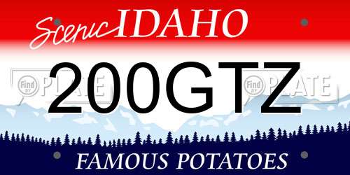 200GTZ Idaho License Plate