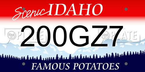 200GZ7 Idaho License Plate