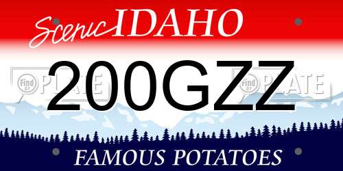 200GZZ Idaho License Plate