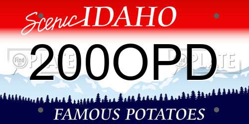 200OPD Idaho License Plate
