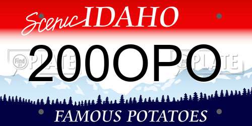 200OPO Idaho License Plate