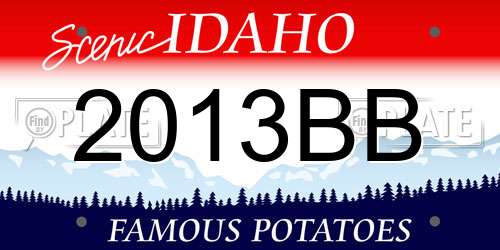 2013BB Idaho License Plate