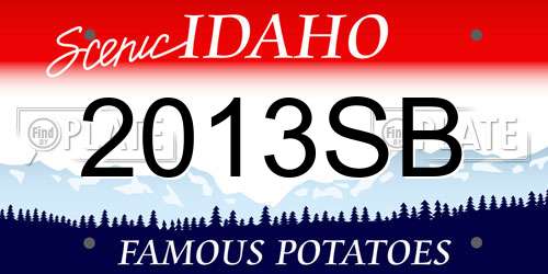 2013SB Idaho License Plate