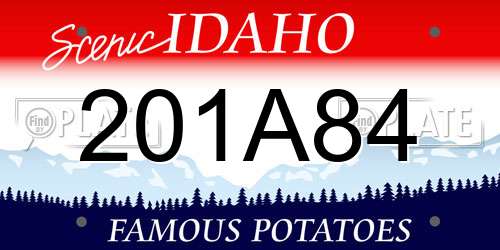 201A84 Idaho License Plate