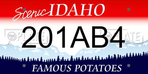 201AB4 Idaho License Plate