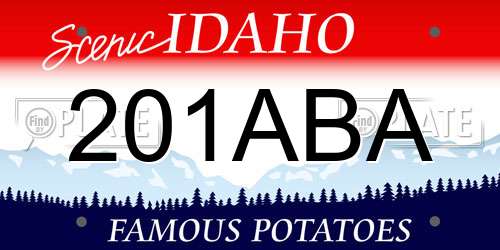 201ABA Idaho License Plate