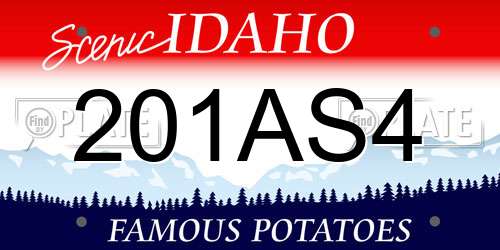 201AS4 Idaho License Plate