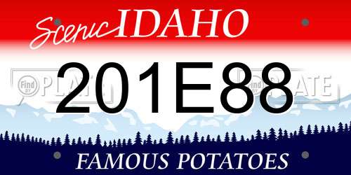 201E88 Idaho License Plate