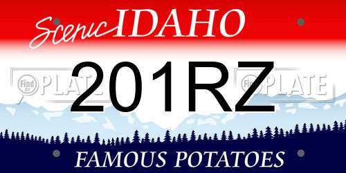 201RZ Idaho License Plate